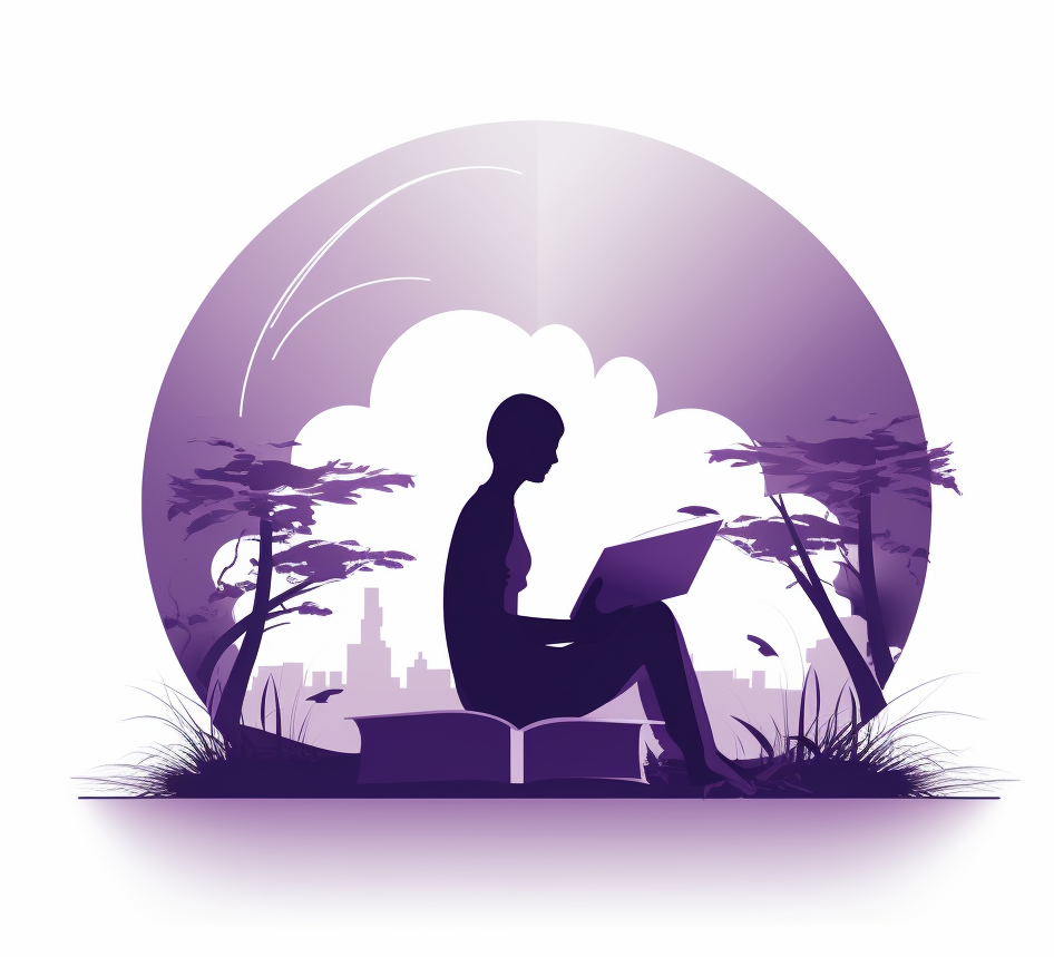 silhouette person reading