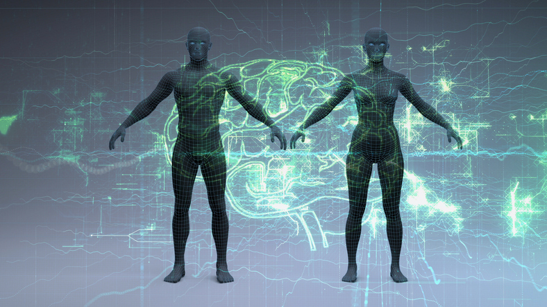 composite image to illustrate wetware and biohybrid systems human-computing hybrid image to illustrate wetware systems thinking