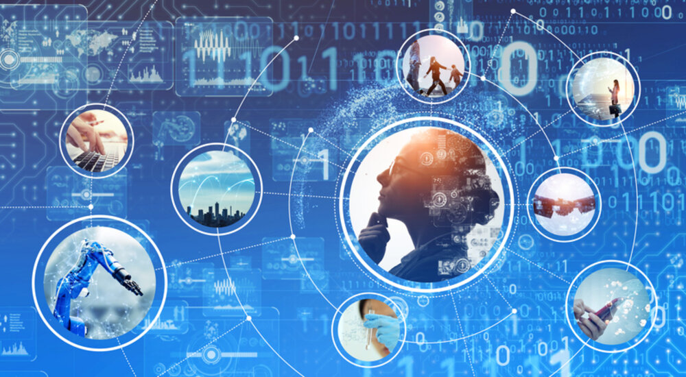 composite image illustrating AIs impact on sales & marketing